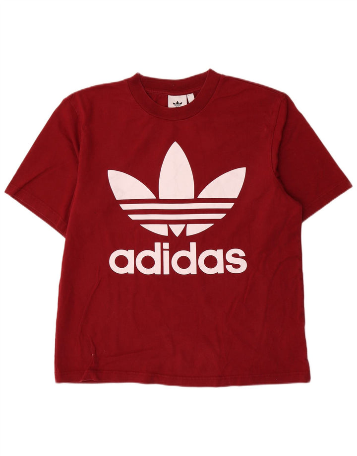 Adidas Mens Graphic T-Shirt Top Pequeno Algodão Vermelho