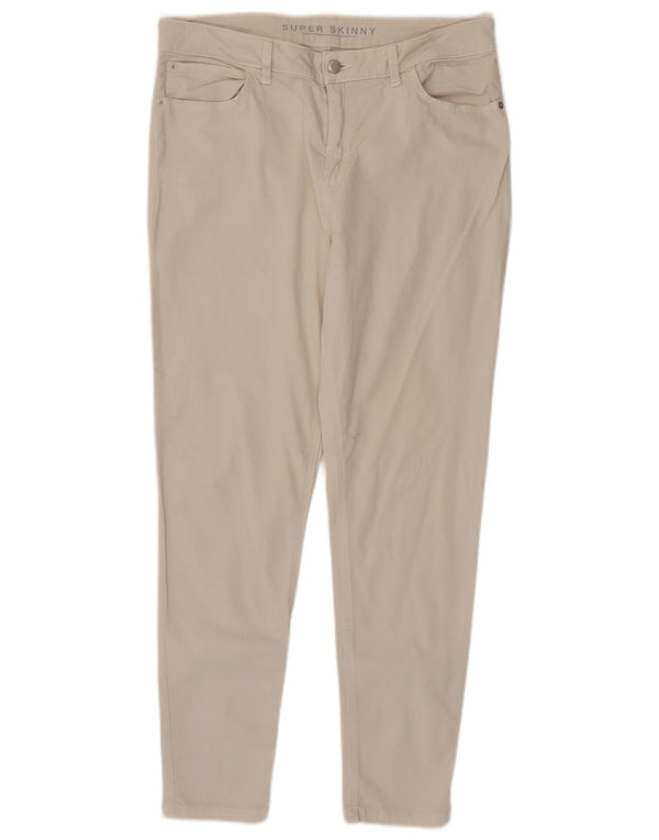 Jeans skinny feminino Marks & Spencer Reino Unido 14 grande W34 L28 algodão bege