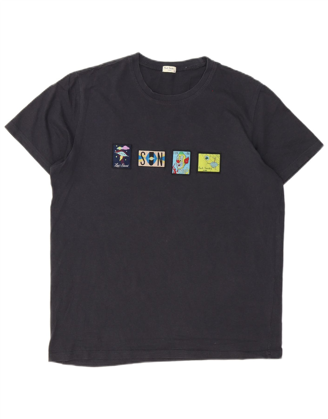 Camiseta masculina Paul Smith com estampa gráfica cinza médio algodão