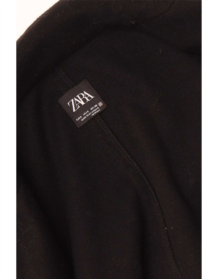 Sobretudo aberto feminino Zara Reino Unido 10 pequeno preto