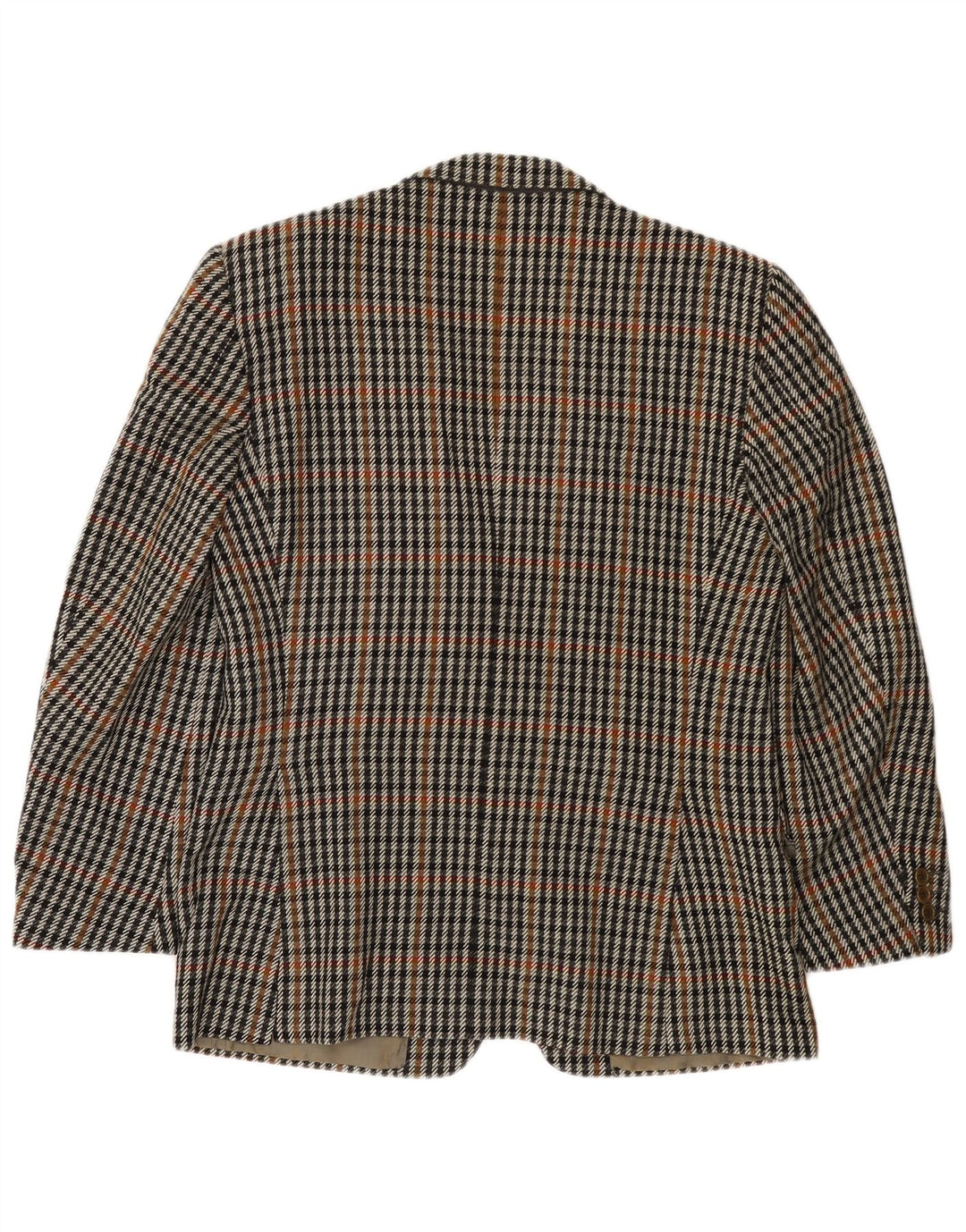 Jaqueta blazer masculina VINTAGE com 2 botões IT 50 grande lã cinza houndstooth