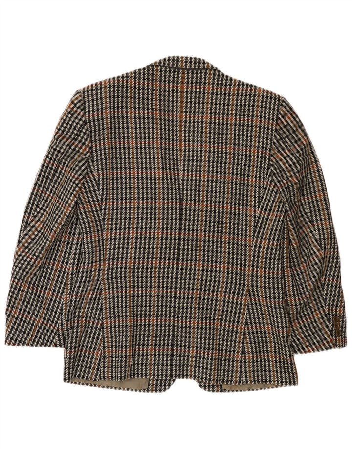 Jaqueta blazer masculina VINTAGE com 2 botões IT 50 grande lã cinza houndstooth