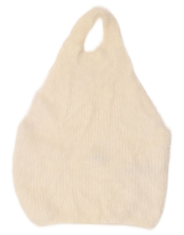 Zara Womens Knit Halter Top Reino Unido 14 Grande Nylon Branco