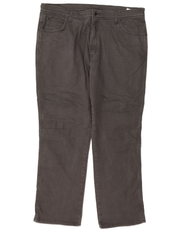 Wrangler Masculino Regular Straight Jeans W40 L30 Cinza Algodão