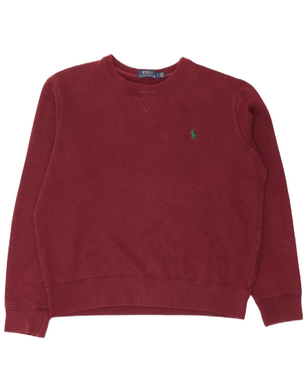 Polo Ralph Lauren moletom masculino jumper médio algodão borgonha