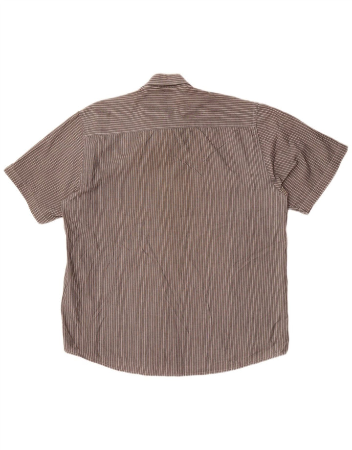 Camisa masculina de manga curta Pierre Cardin Regular Fit XL poliéster listrado cinza