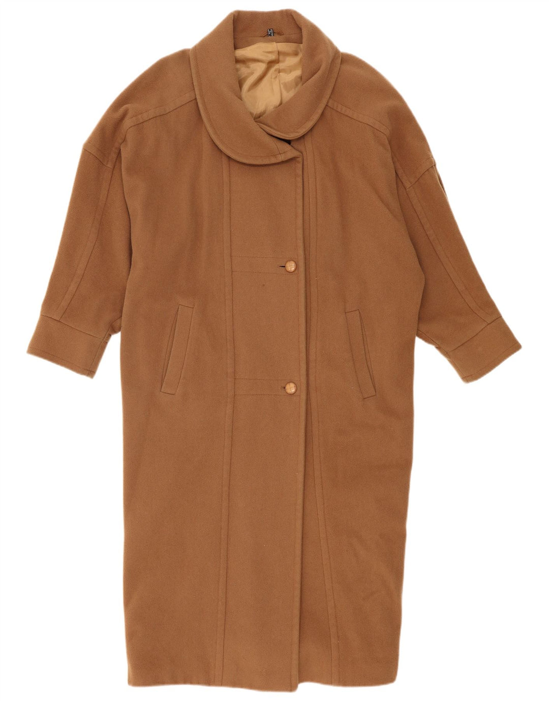 Sobretudo feminino vintage grande Reino Unido 14 lã marrom grande