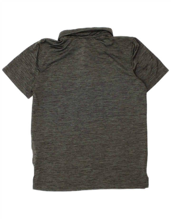 Camisa polo masculina Puma 7-8 anos pequena poliéster manchado verde