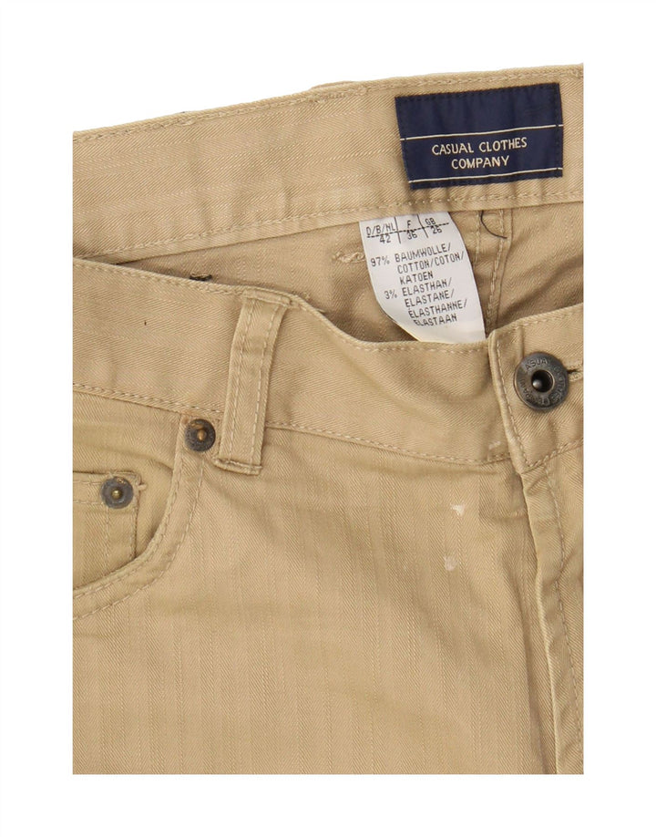VINTAGE Mens Straight Casual Trousers W26 L30 Beige Cotton Vintage Vintage and Second-Hand Vintage from Messina Hembry 