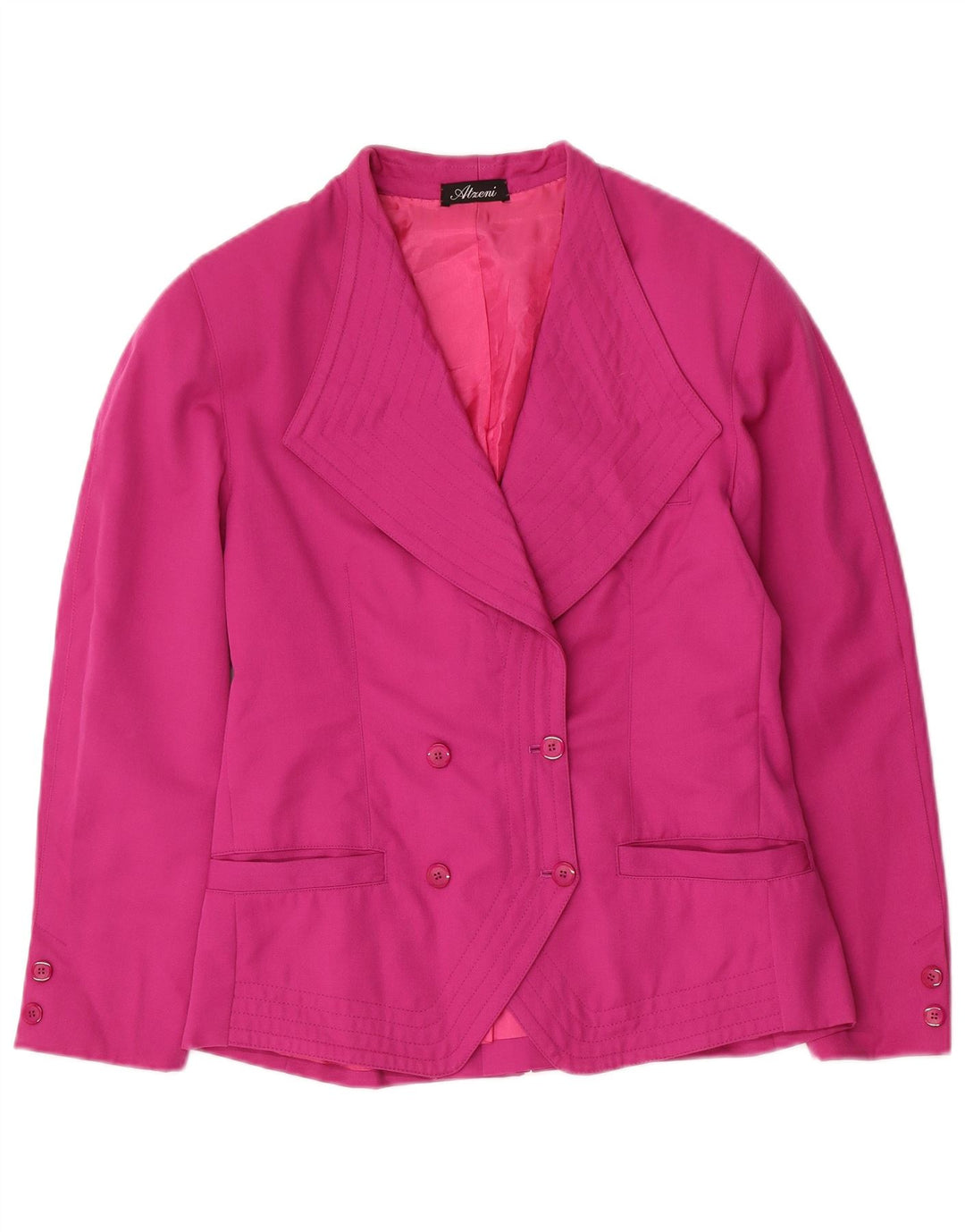Jaqueta blazer feminina vintage com peito duplo Reino Unido 12 rosa médio