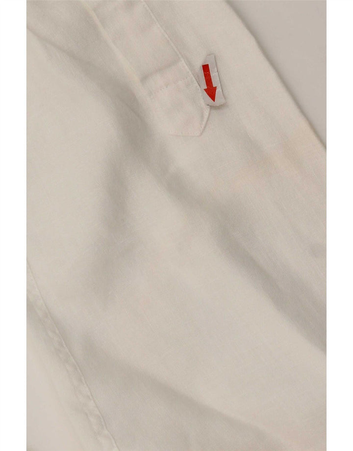 Camisa masculina Jaeger de linho branco médio