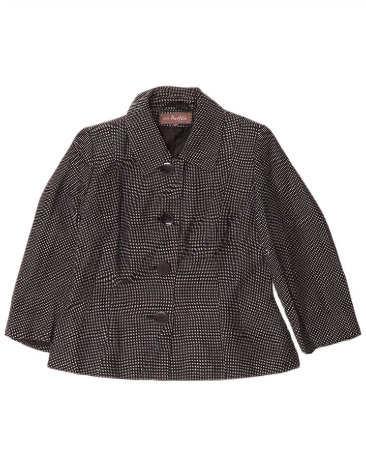 Jaqueta blazer feminina Marks & Spencer com 4 botões Reino Unido 14 médio azul marinho