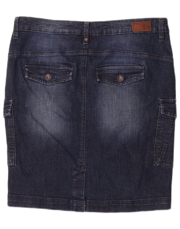 Esprit saia feminina jeans cargo W30 algodão azul médio