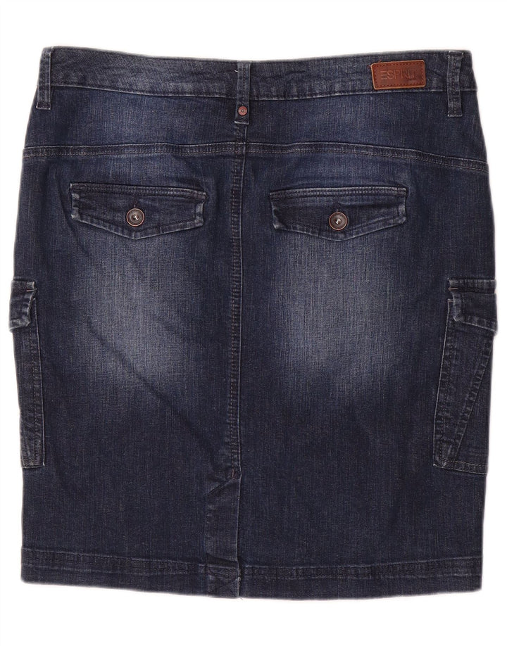 Esprit saia feminina jeans cargo W30 algodão azul médio