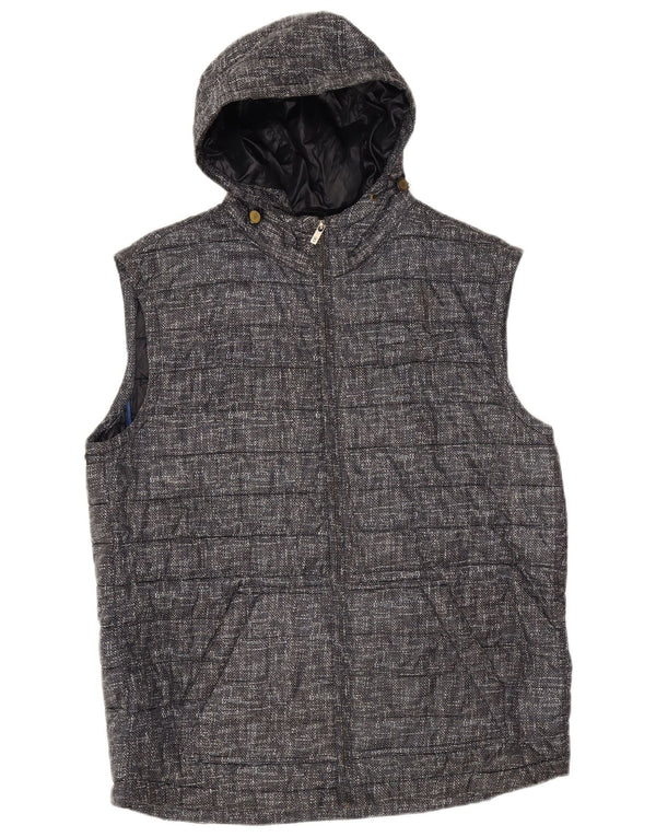 Colete masculino acolchoado com capuz Massimo Dutti UK 44 2XL policloreto azul marinho
