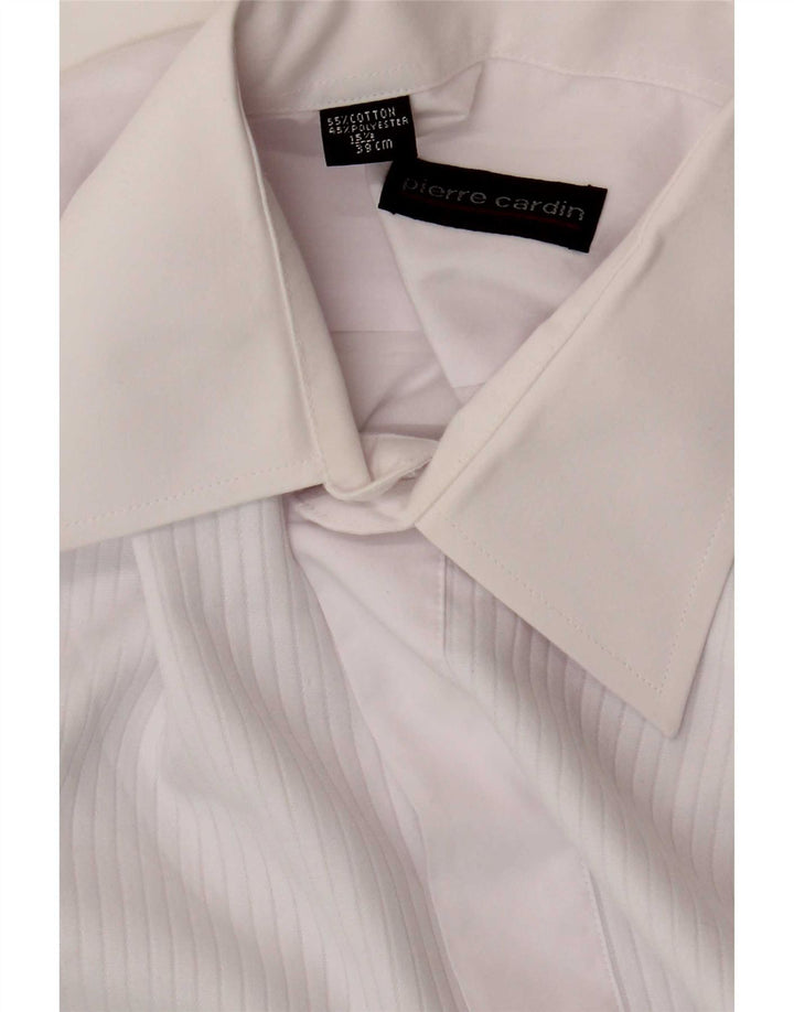 Camisa formal masculina Pierre Cardin tamanho 39 15 1/2 algodão branco médio