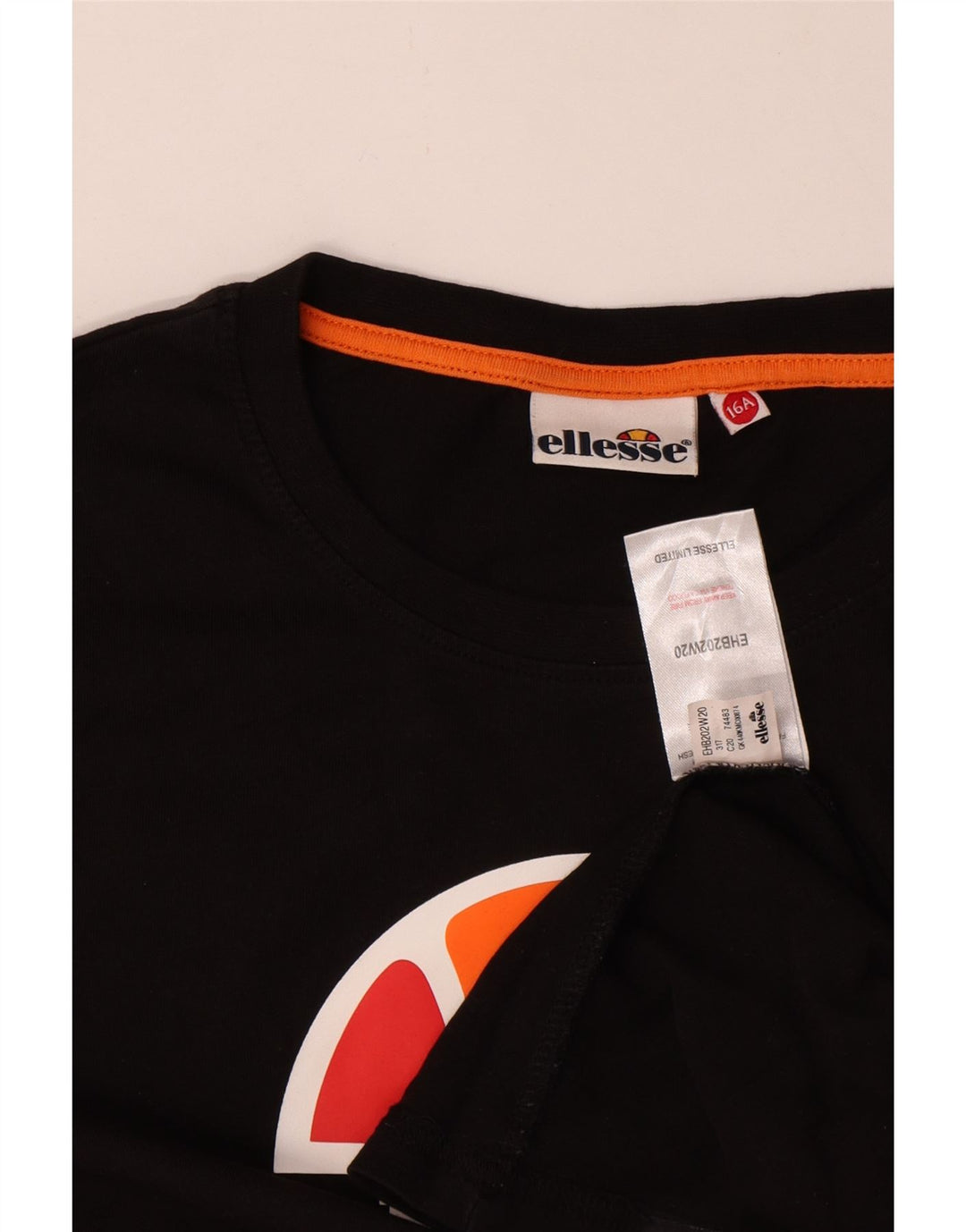 Ellesse Boys Graphic Top manga comprida 15-16 anos algodão preto
