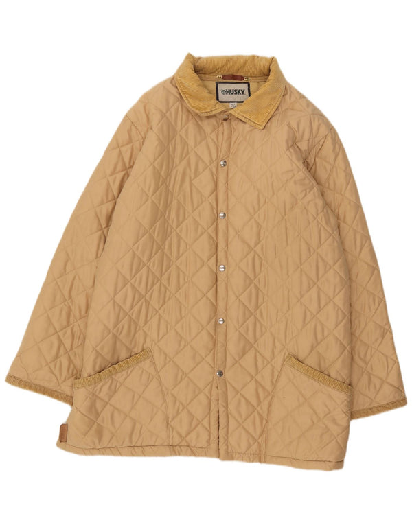Husky Mens Quilted Jacket UK 44 2XL Beige Nylon