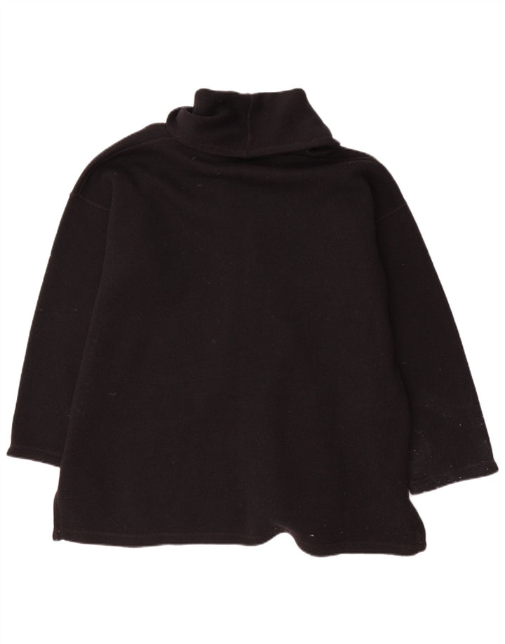 Suéter cardigã feminino vintage grande Reino Unido 14 lã preta média