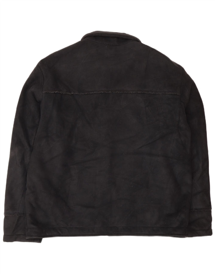 Jaqueta Sherpa masculina Marks & Spencer Reino Unido 42 XL preta