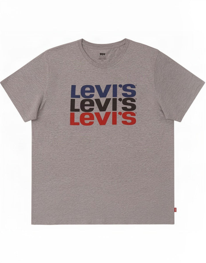 Camiseta gráfica masculina Levi's Top grande de algodão cinza