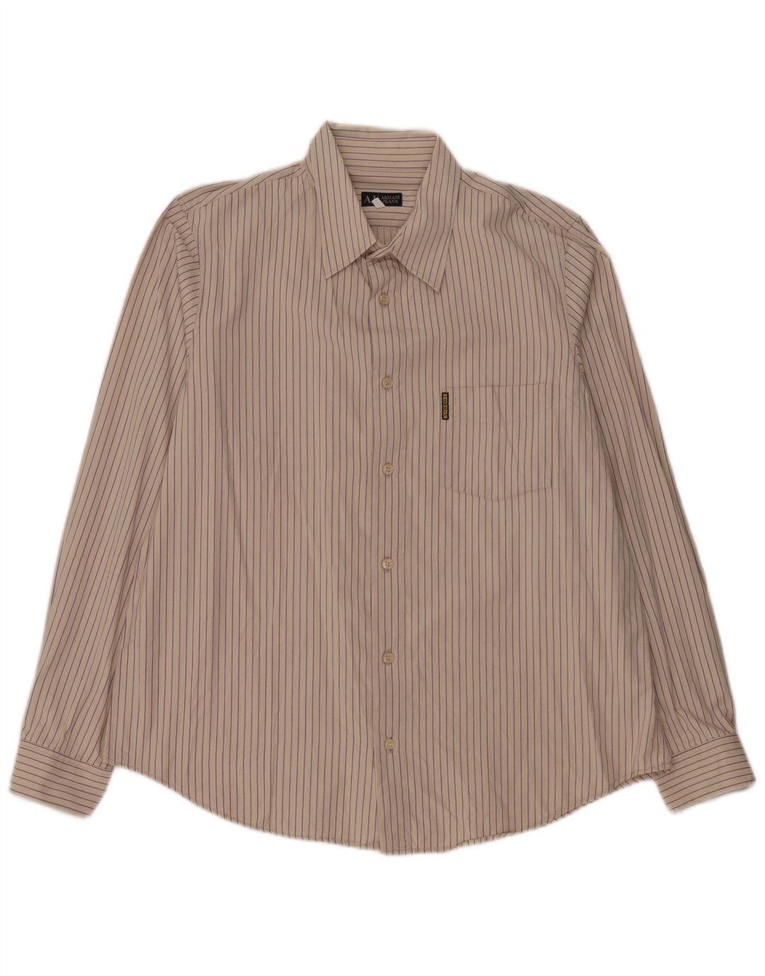 Camisa masculina Armani Jeans 3XL algodão listrado bege