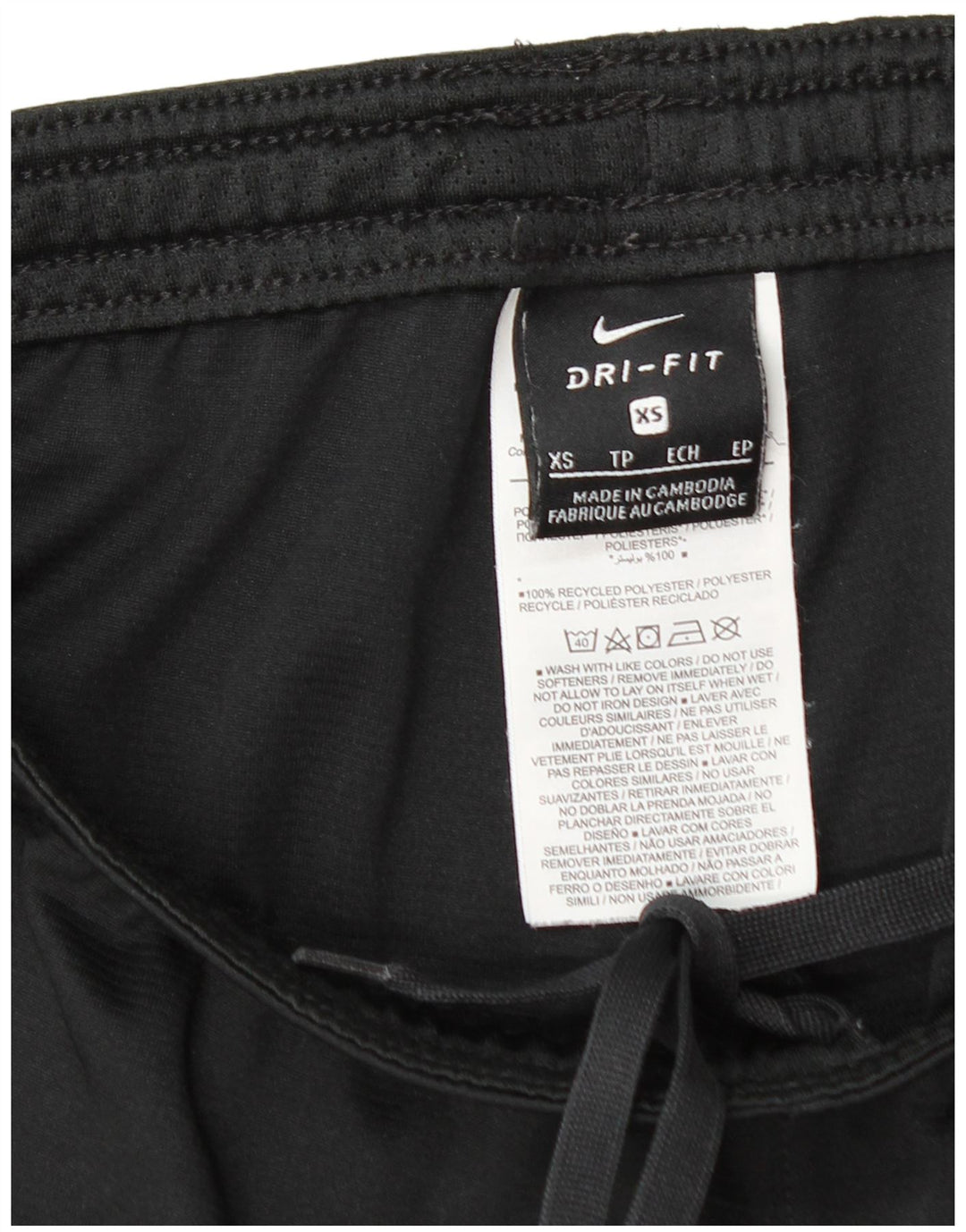 Shorts esportivos femininos Nike Dri Fit UK 6 XS preto poliéster