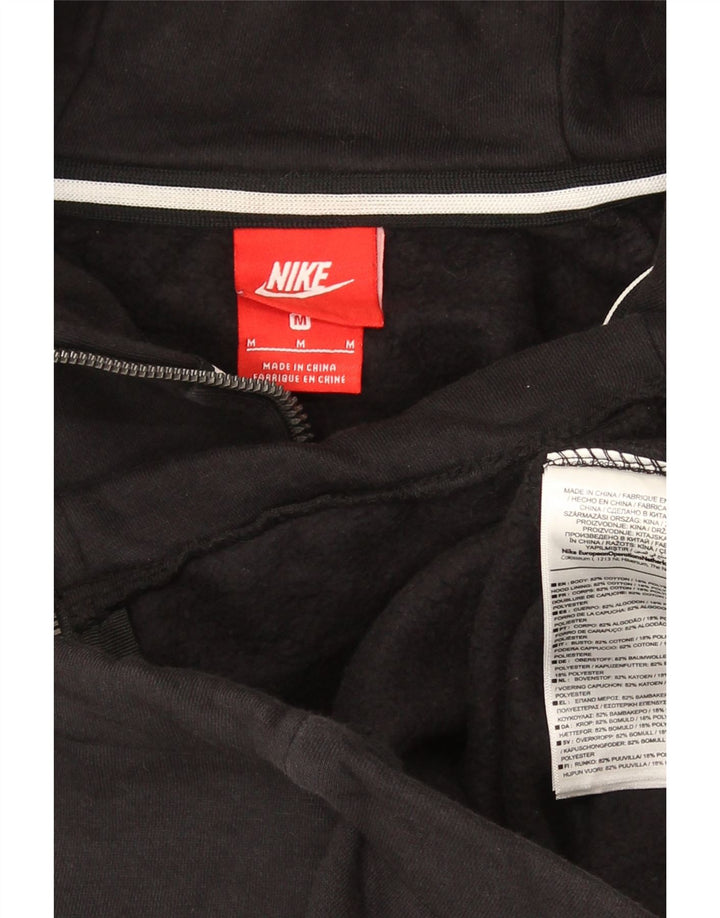 Suéter Nike masculino com capuz e zíper médio preto algodão