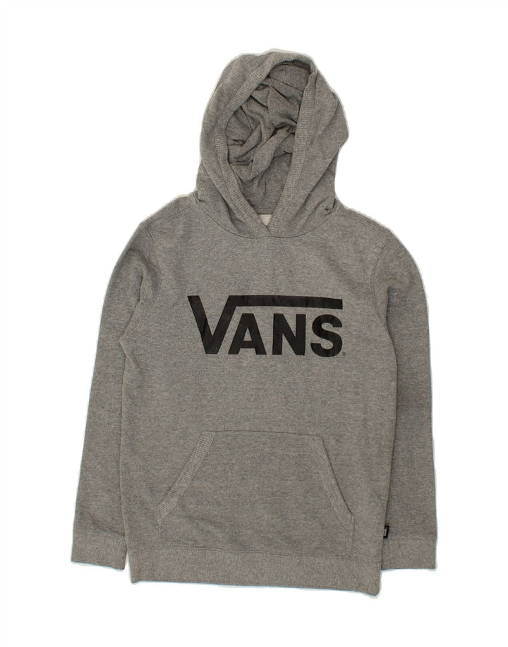 VANS Womens Graphic Hoodie Jumper UK 12 Medium Grey Cotton Vintage Vans and Second-Hand Vans from Messina Hembry 