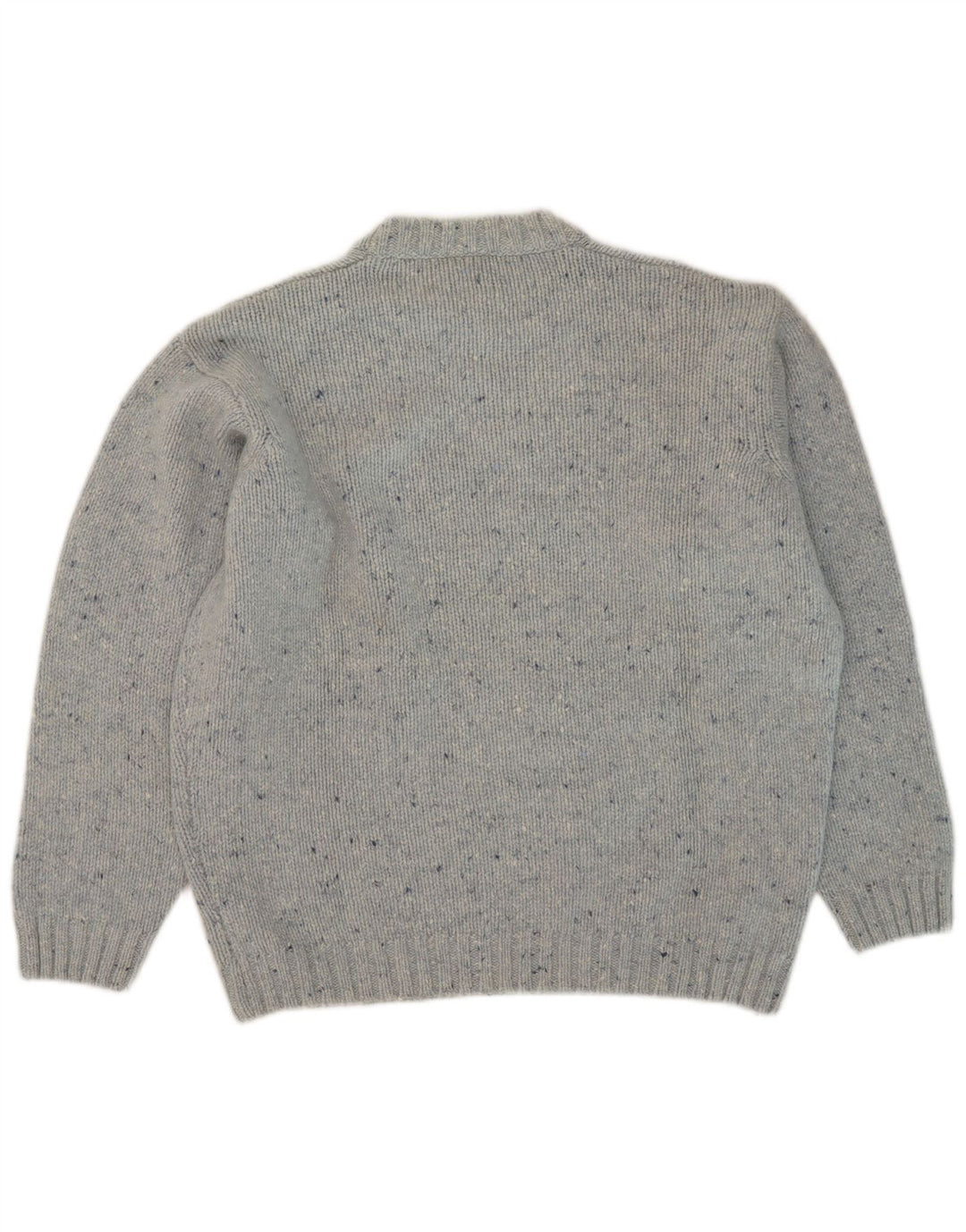 JEAN PIERRE Suéter masculino com gola redonda, grande lã manchada azul