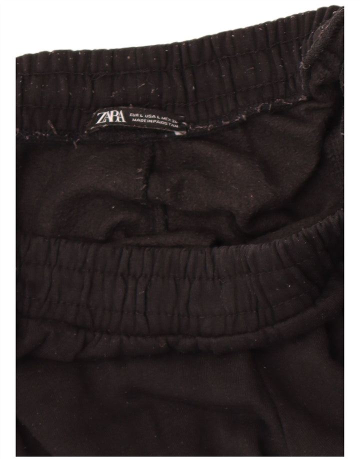 Zara Calça de treino masculina Joggers grande preto