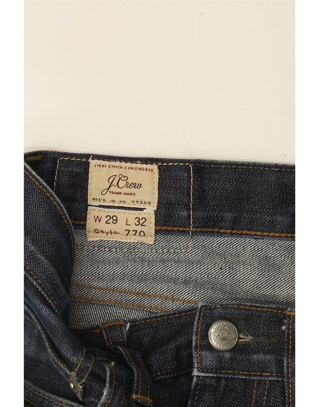J. CREW Masculino 770 Straight Jeans W29 L32 Azul Marinho