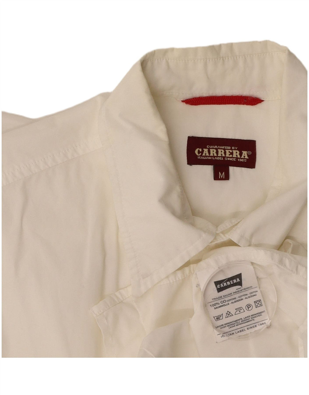 Camisa masculina CARRERA de algodão branco médio
