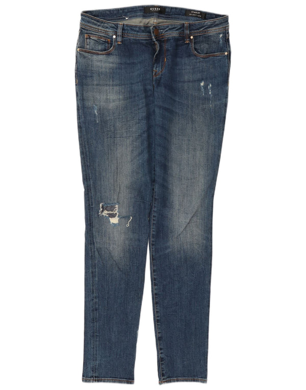 Guess Calça Jeans Feminina Starlet Distressed Low Skinny W30 L32 Azul Algodão
