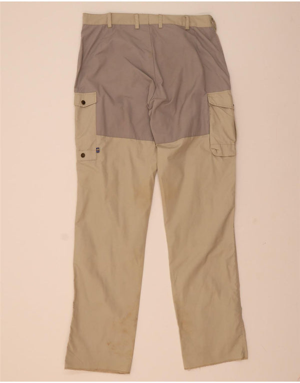 Calça cargo reta masculina Fjall Raven EU 52 XL W36 L37 bege colorblock