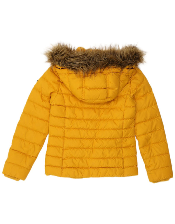 Jaqueta acolchoada com capuz feminina TOMMY HILFIGER UK 10 poliéster amarelo pequeno