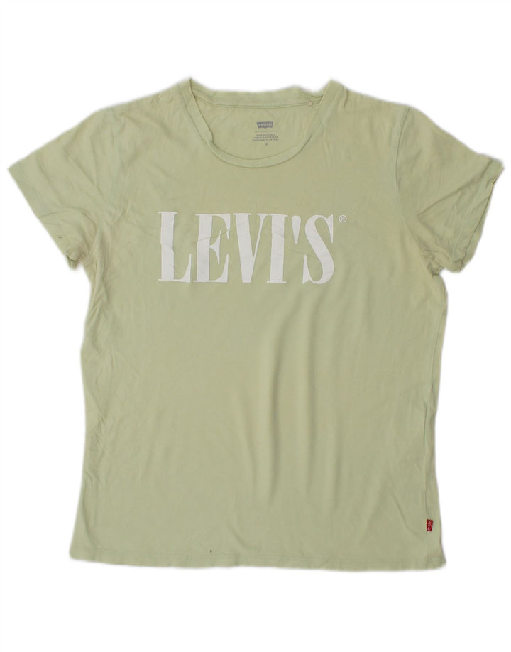 Camiseta feminina gráfica LEVI'S UK 12 algodão verde médio