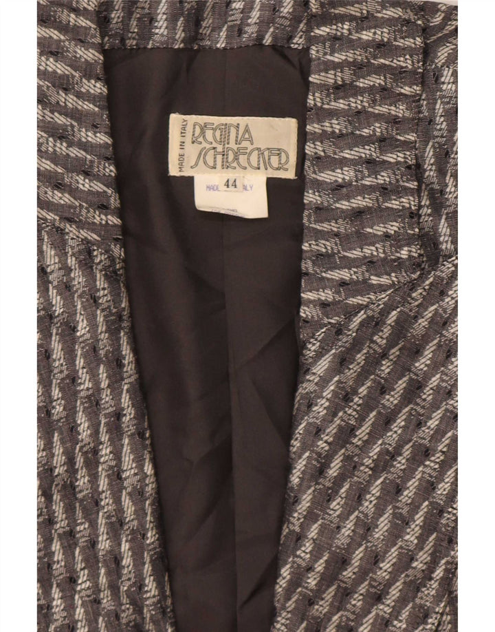 Regina Schrecker Jaqueta blazer feminina de 1 botão IT 44 cinza médio listrado