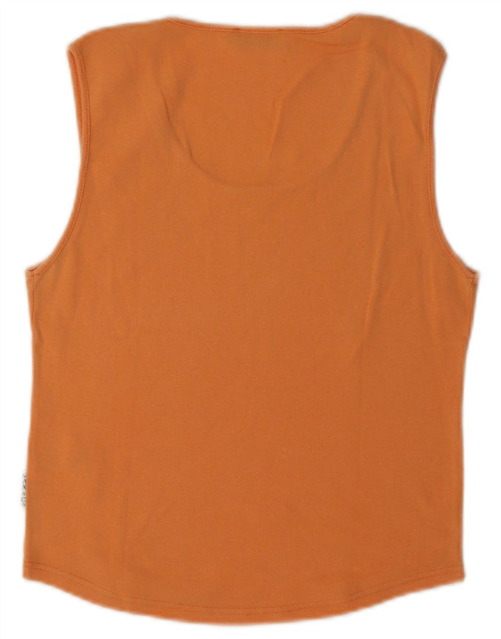 Colete feminino Max & Co. Top UK 12 algodão laranja médio