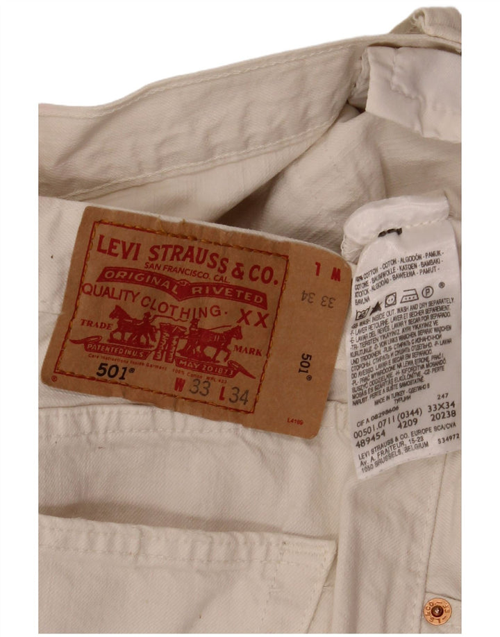 Shorts jeans masculino 501 Levi's W33 médio algodão branco