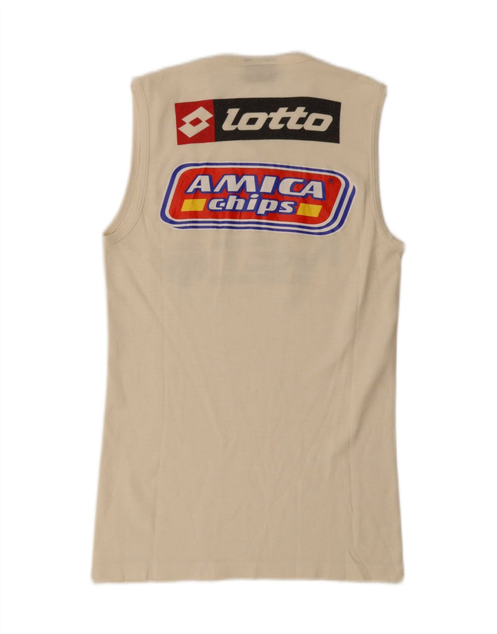 Lotto Mens Graphic Vest Top Pequeno Algodão Off White