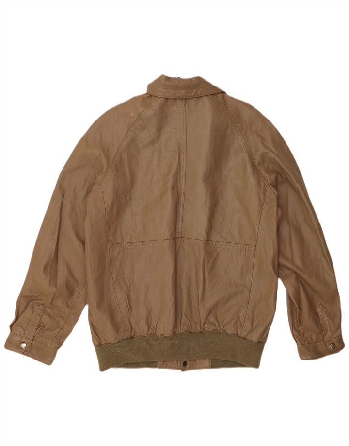 Jaqueta de couro masculina VINTAGE Reino Unido 38 couro marrom médio