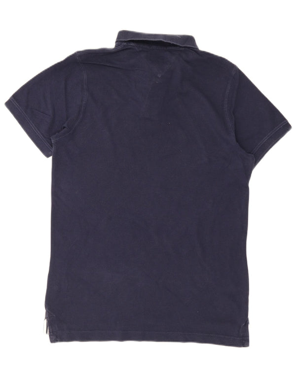 Camisa polo masculina Tommy Hilfiger média algodão azul marinho