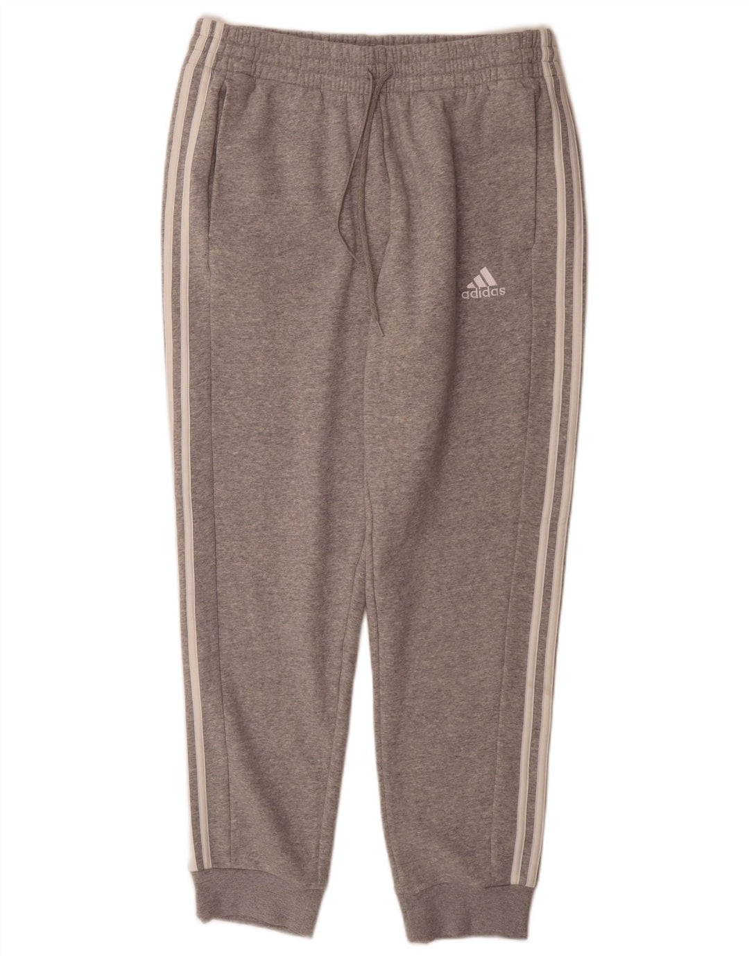 Calças de treino masculinas Adidas Joggers grandes de algodão cinza