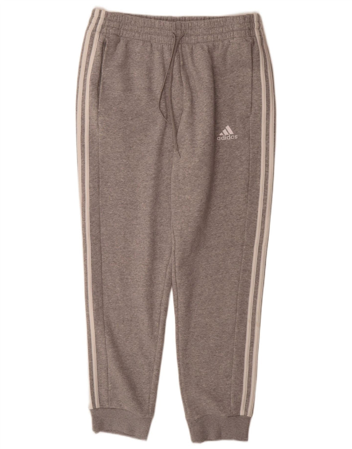 Calças de treino masculinas Adidas Joggers grandes de algodão cinza