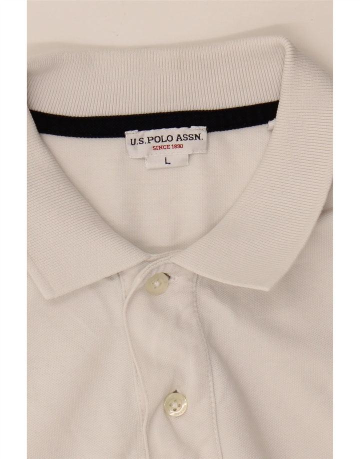 U.S. POLO ASSN. Mens Polo Shirt Large White Cotton Vintage U.S. Polo Assn. and Second-Hand U.S. Polo Assn. from Messina Hembry 