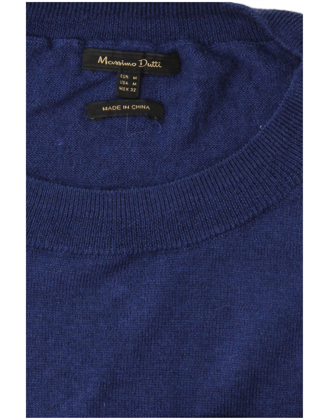 Suéter feminino MASSIMO DUTTI com gola redonda grande Reino Unido 14 azul médio