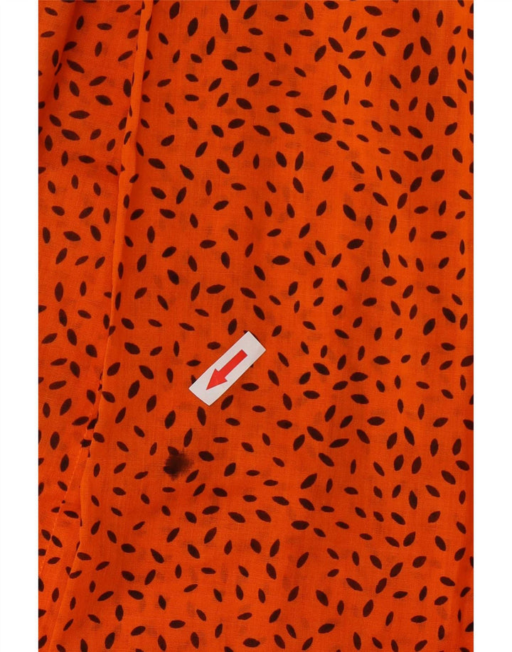 Vestido de verão feminino vintage Reino Unido 14 médio laranja manchado