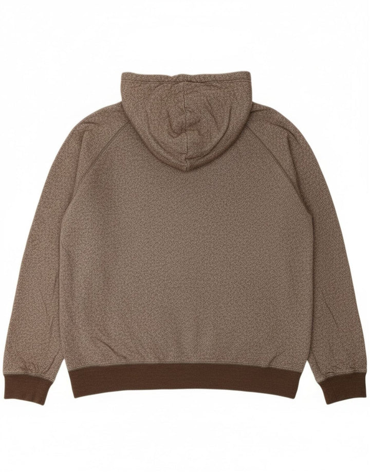 Suéter masculino com capuz e zíper Gap XL marrom manchado