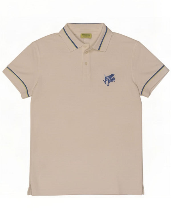 Camisa polo masculina Versace Jeans pequena branca